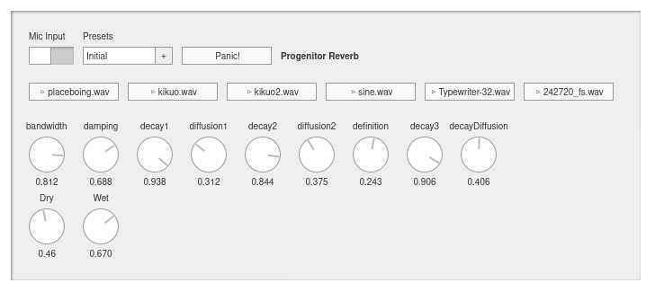 Projenitor Reverb Screenshot